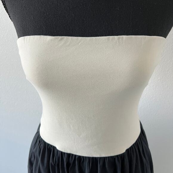 J Crew Strapless Mixy Dress Small Natural And Black Pockets Flaw - Picture 5 of 14